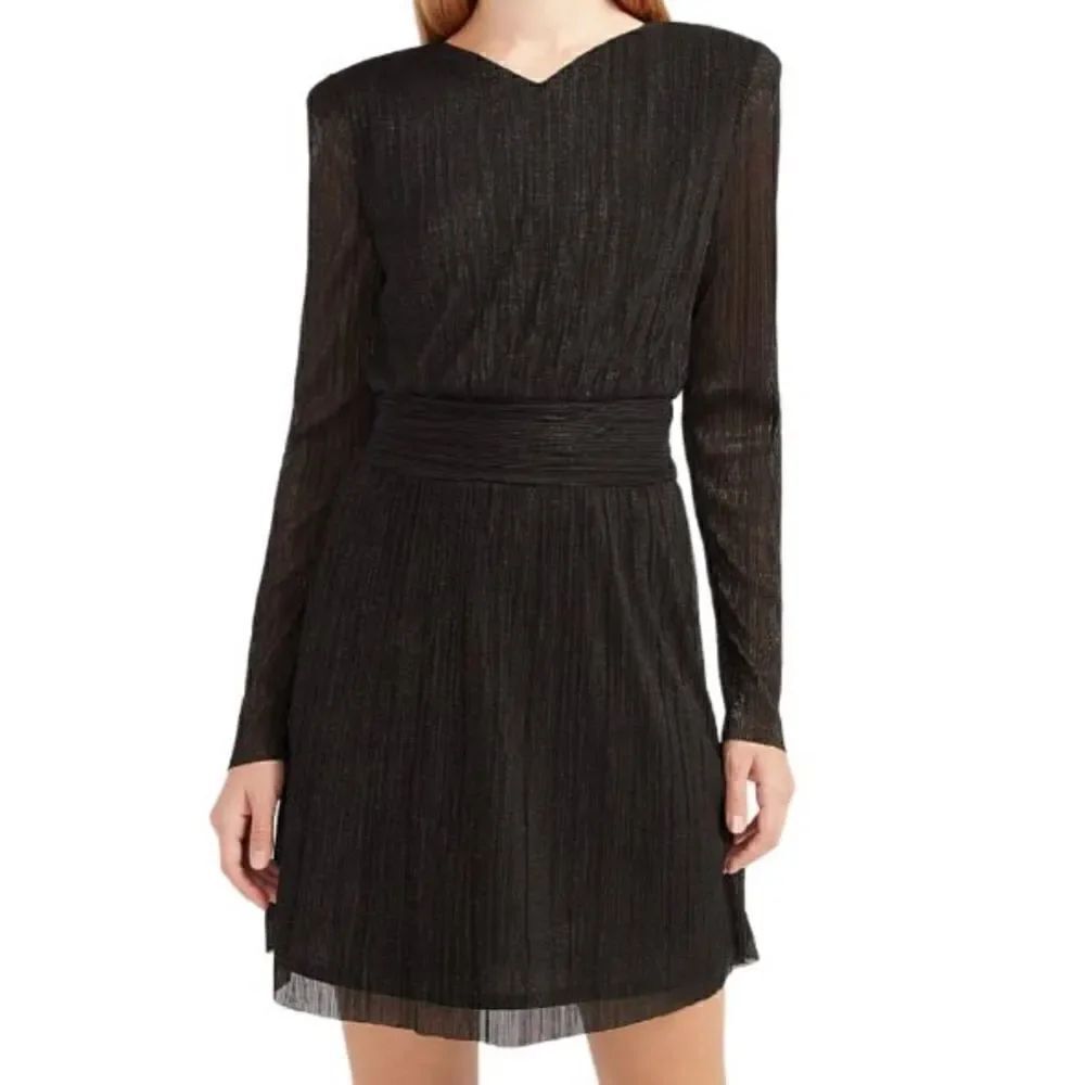 Express Metallic Pleated Dress